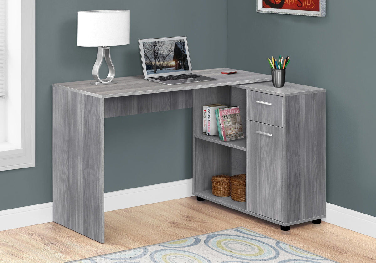 L-Shaped Computer Desk with Storage Drawers - Multiple Colors