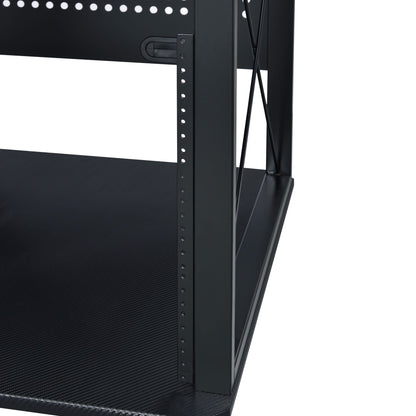 Music Desk with Multiple Storage and Cable Management - Black or Dark Brown