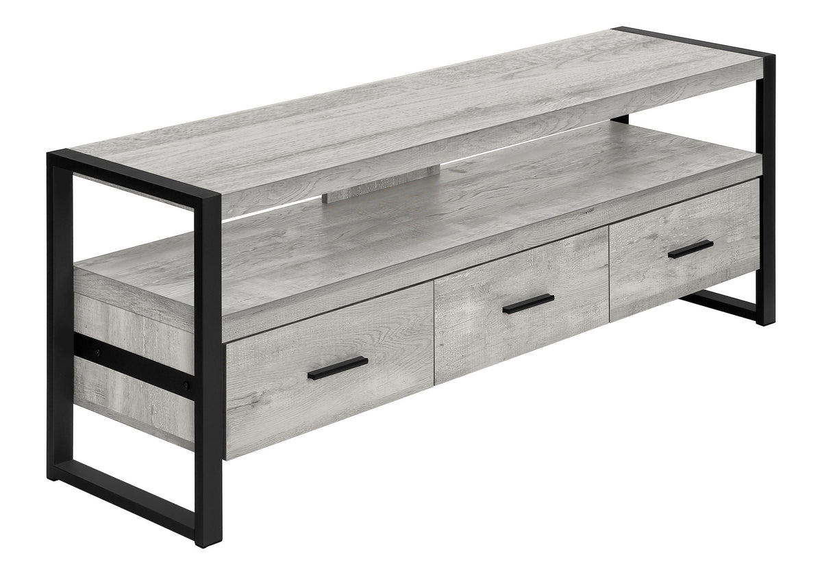 Modern TV Stand Console with Storage Drawers and Metal Frame - Multiple Colors
