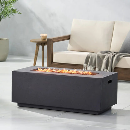40,000 Btu Propane Fire Pit with Sleek Rectangular Design - Gray or Dark Gray