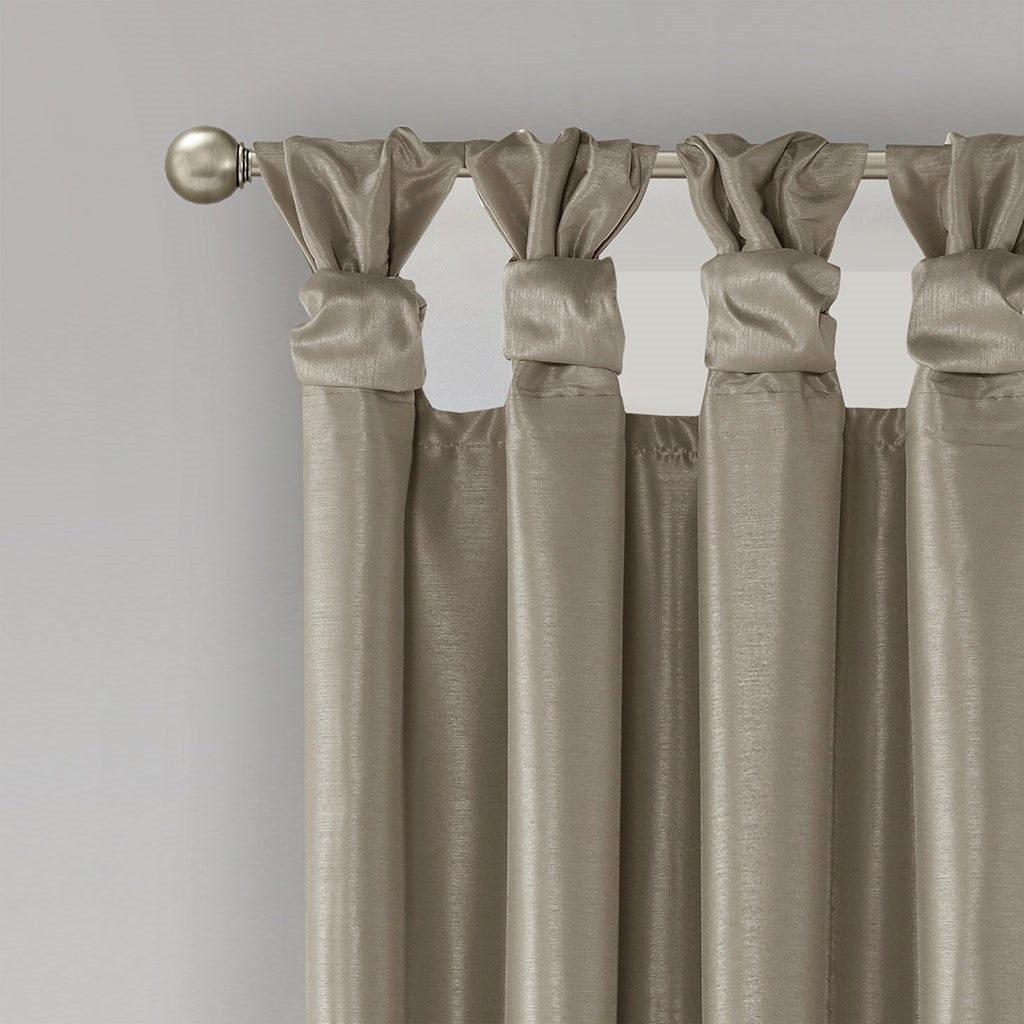 Twist Tab Total Blackout Window Curtain Panel with Thermal Insulation - Pewter