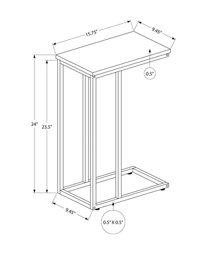C-Shaped Metal Accent Table with Space-Saving Functionality - Multiple Colors