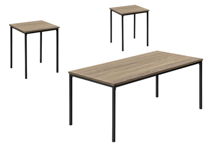Contemporary 3-Piece Table Set with Metal Frame - Multiple Colors