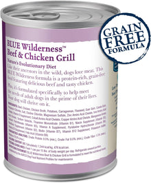 Blue Buffalo Wilderness Adult Grain-Free Beef & Chicken Grill Wet Dog Can (12.5oz)