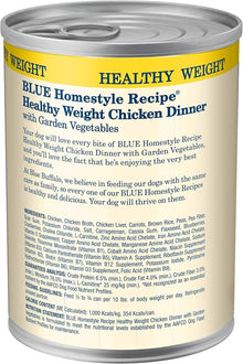 Blue Buffalo Adult Homestyle Healthy Weight Chicken with Garden Vegetables Wet Dog Cans (12.5oz)