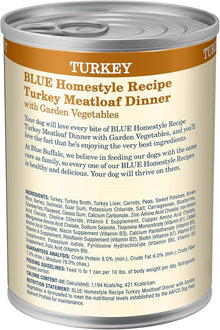 Blue Buffalo Adult Homestyle Turkey Meatloaf with Garden Vegetables Wet Dog Cans (12.5oz)