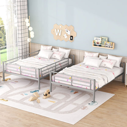 Steel Construction Bunk Bed with Convertible Design - Multiple Colors