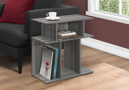 Contemporary Wood Accent Table with 6 Shelves - Multiple Colors