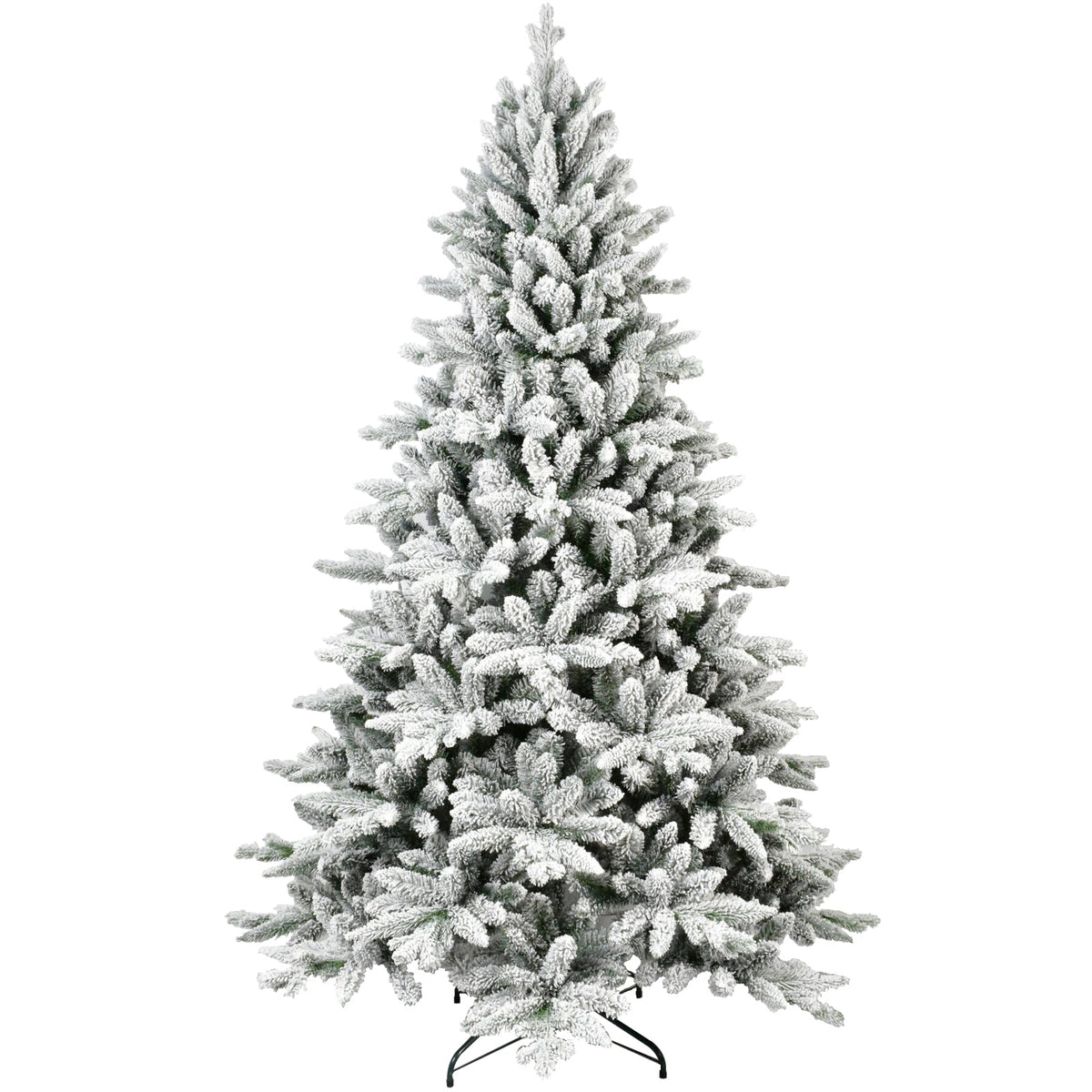 6ft Snow-Flocked Pre-Lit Christmas Tree with 1100 PE+PVC Tips - White