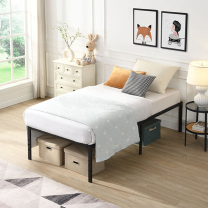 Heavy Duty Metal Bed Frame with Quiet Support - Black