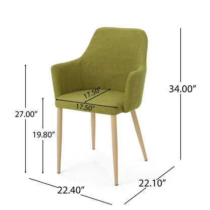 Elegant Dining Chair with Contoured Support - Orange, Dark Gray, Green