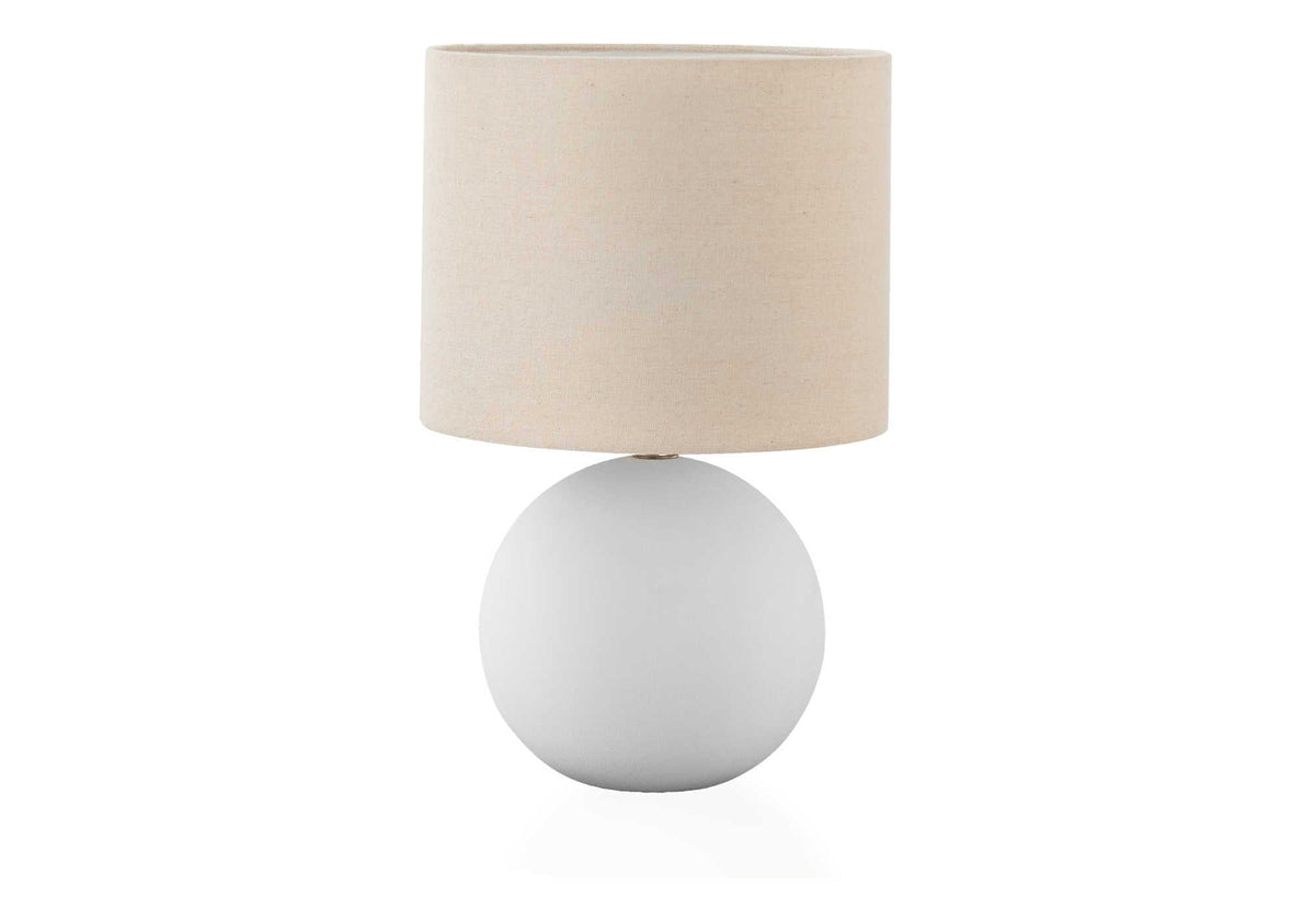 Contemporary Cream Ceramic Table Lamp with Fabric Shade - 15.75" Tall