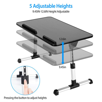 Foldable Laptop Stand Height Angle Adjust Notebook Bed Desk Breakfast Reading Table For Sofa Couch Floor Dormitory