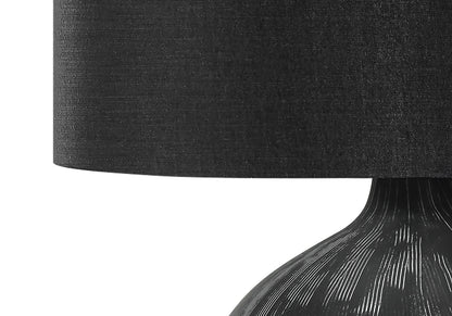 Black Ceramic Contemporary Table Lamp with Fabric Shade - Black