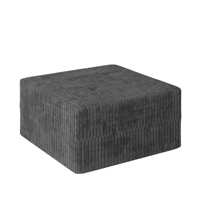Modern Minimalist Ottoman Sofa Sleeper with Fabric Upholstery - Dark Gray or Black
