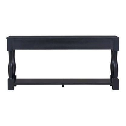 63" Console Table with Drawers and Shelf - Espresso