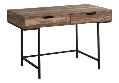 Contemporary Computer Desk with Storage Drawers - Stone-Look Finish