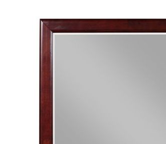 Louis Philippe Bedroom Mirror with Elegant Wood Frame - Dark Brown, Dark Gray, or White