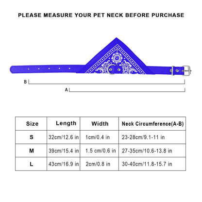 Adjustable Bandana Leather Pet Collar Triangle Scarf