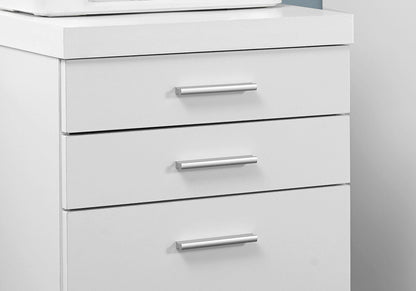 Rolling Mobile File Cabinet with Storage Drawers and Printer Stand - Wood