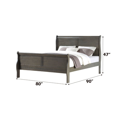 Louis Philippe Sleigh Style Bed with Classic Wood Construction - Multiple Colors