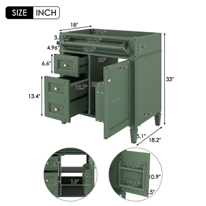 Bathroom Vanity with 2 Drawers and Tip-Out Storage - Multiple Colors