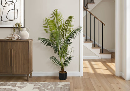 57-Inch Artificial Palm Tree with Real-Touch Leaves - Green