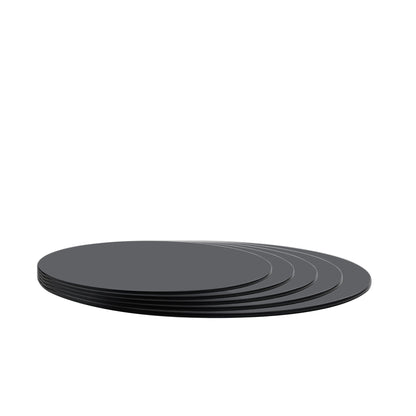 Round Tempered Glass Table Top with Durable Finish - White or Black
