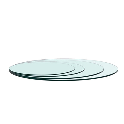 Round Tempered Glass Table Top with Durable Finish - White or Black