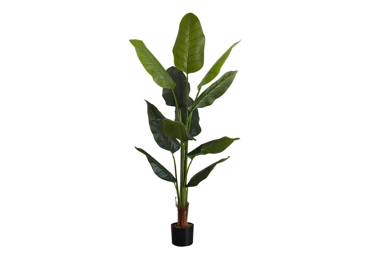 59" Tall Artificial Strelitzia Tree with Adjustable Leaves - Green