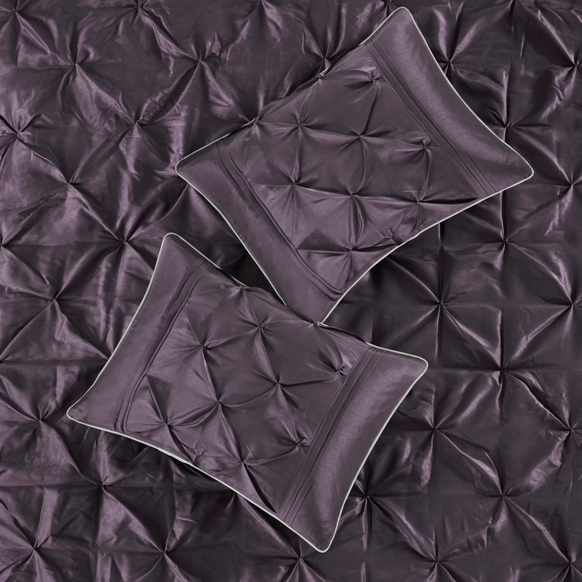 7 Piece Tufted Comforter Set - Plum California King