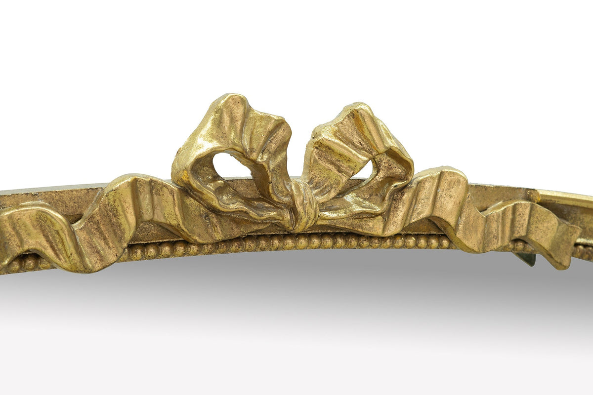 Baroque Style Gold Arch Mirror with Ornate Scrollwork - Gold