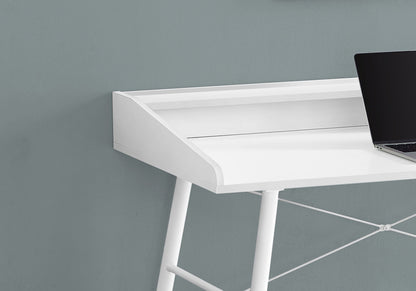 Contemporary Computer Desk with Storage Shelves - White, Black, or Gray