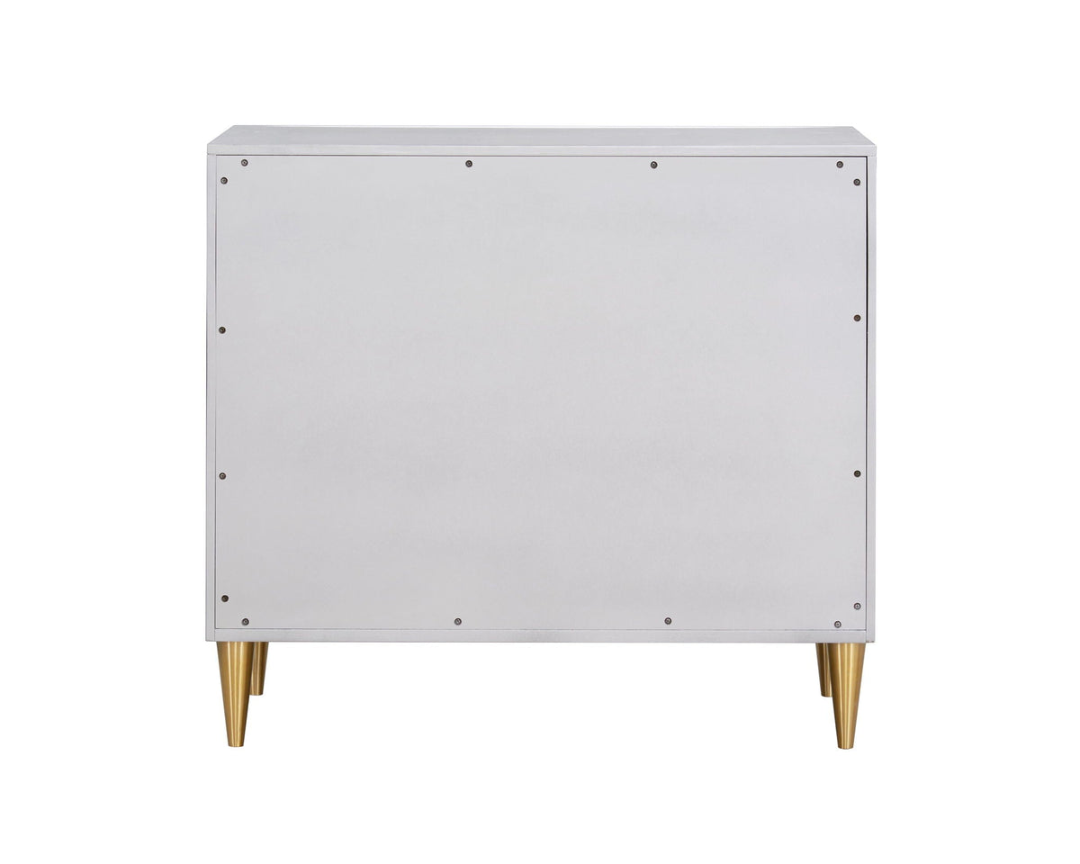 Anson Console Cabinet with 3D Diamond Drawers - Silver / Champagne