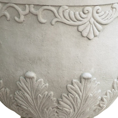 Moroccan Urn Planter with Durable Magnesium Oxide - Antique White