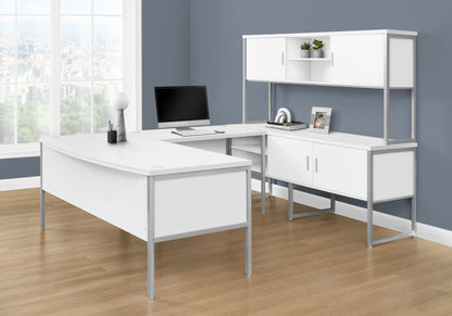 Contemporary Computer Desk with Cable Management - Dark Gray or White