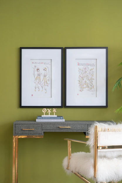 Multicolor Wall Art Set with Black Frames - Set of 2