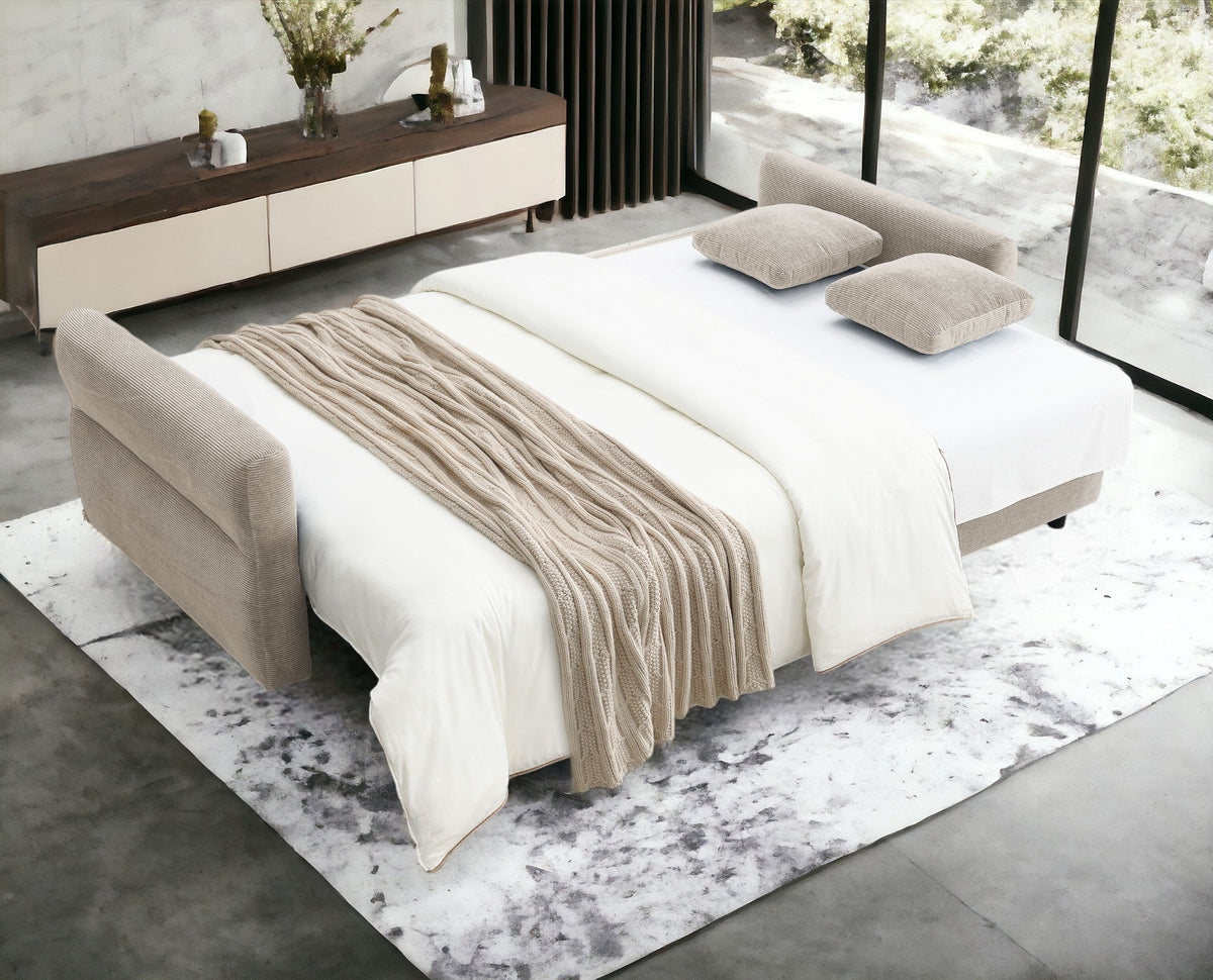 Haran Fabric Pull-Out Sleeper with Storage - Beige
