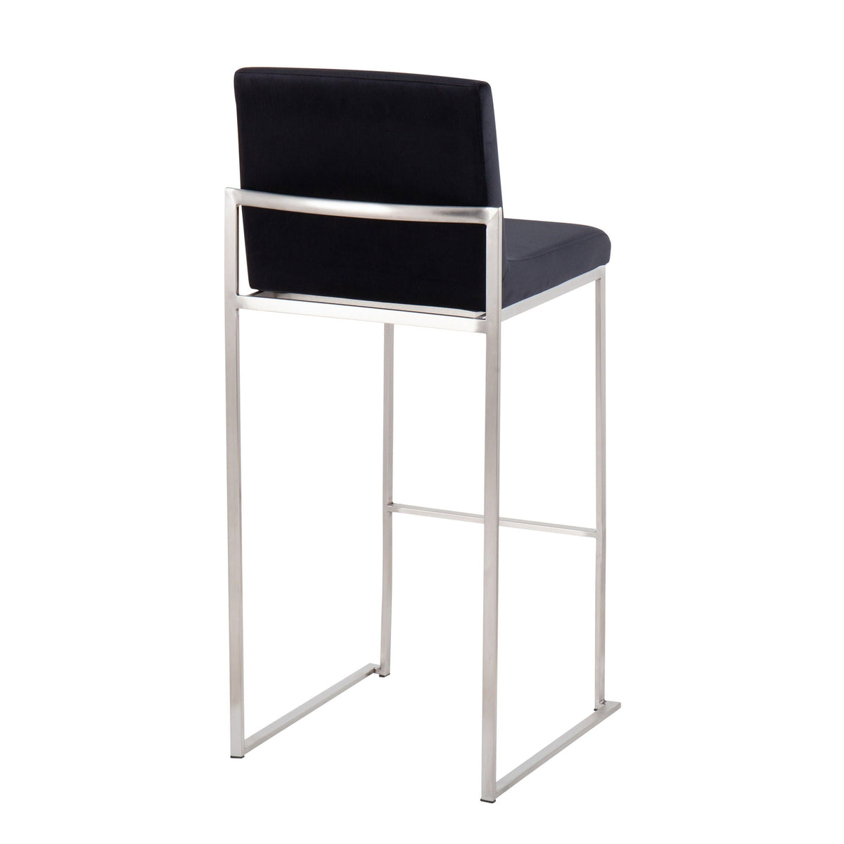 Contemporary High Back Barstool Set with Upholstered Seat – Multiple Colors