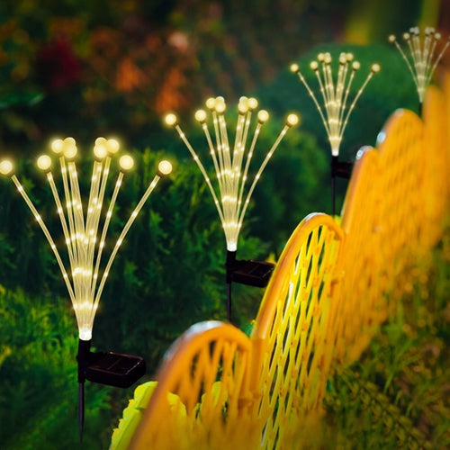 2-Pack Solar Firefly Pathway Stake Lights – IP65 Waterproof Outdoor Decor