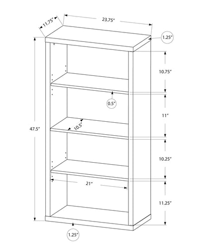 5 Tier Modern Bookcase with Adjustable Shelves - Multiple Colors