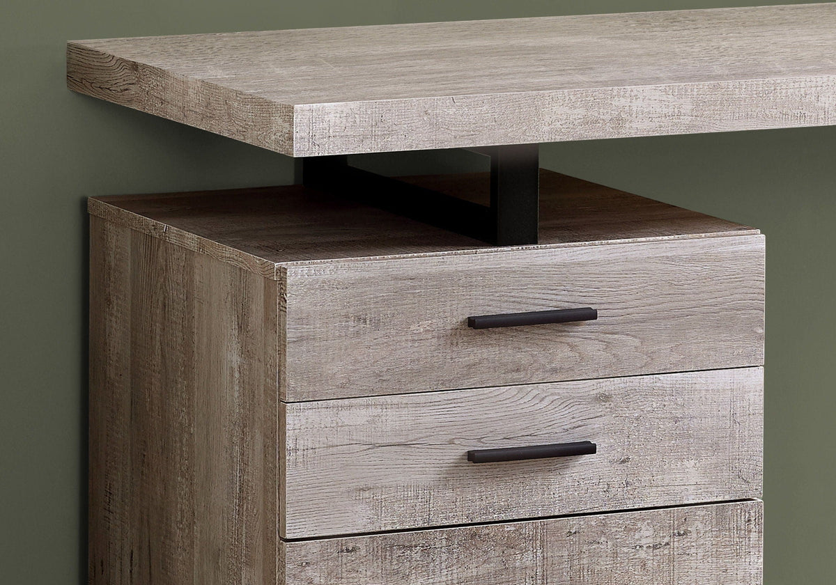Reversible Computer Desk with Storage Drawers - Multiple Colors