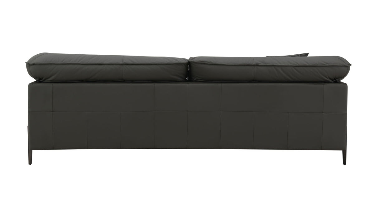 Top Grain Leather Loveseat with Memory Foam Cushions - Black