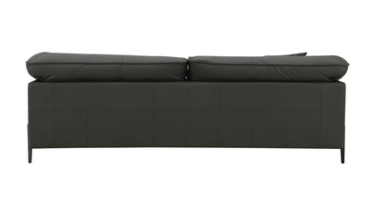 Top Grain Leather Loveseat with Memory Foam Cushions - Black
