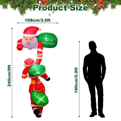 8FT Lighted Inflatable Santa – Climbing Christmas Decoration