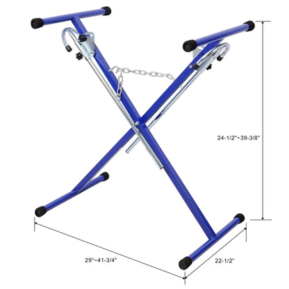 Lightweight Folding Bumper Stand with Adjustable Height - Blue