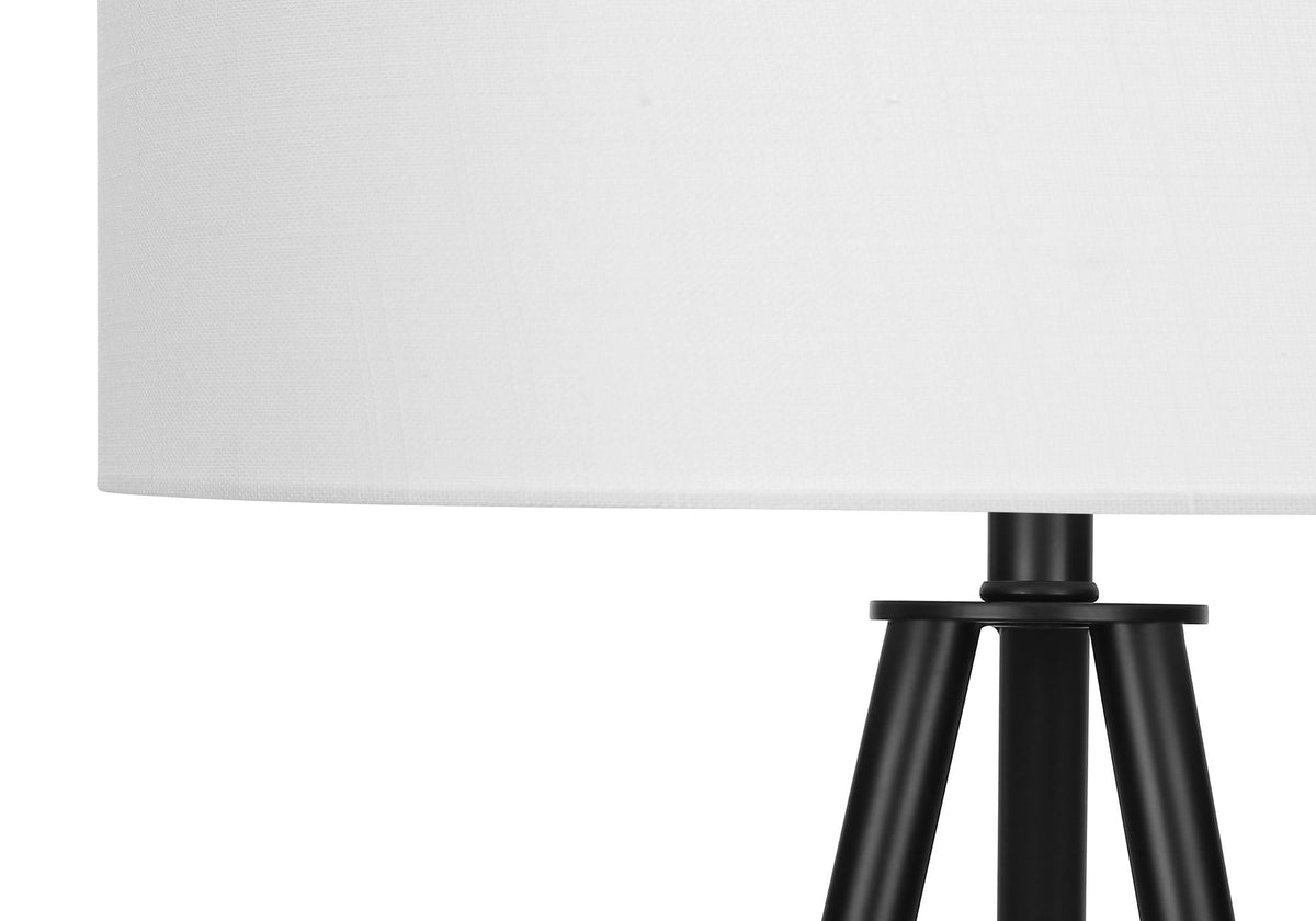 Contemporary Floor Lamp with Metal Tripod and Drum Shade - Black or Beige
