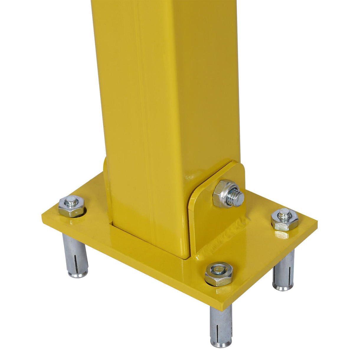 Square Parking Bollard Pole Barrier with Lock - Yellow or Dark Gray