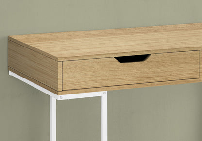 Marble Look Computer Desk with Storage Drawers - Light Brown, White, or Black