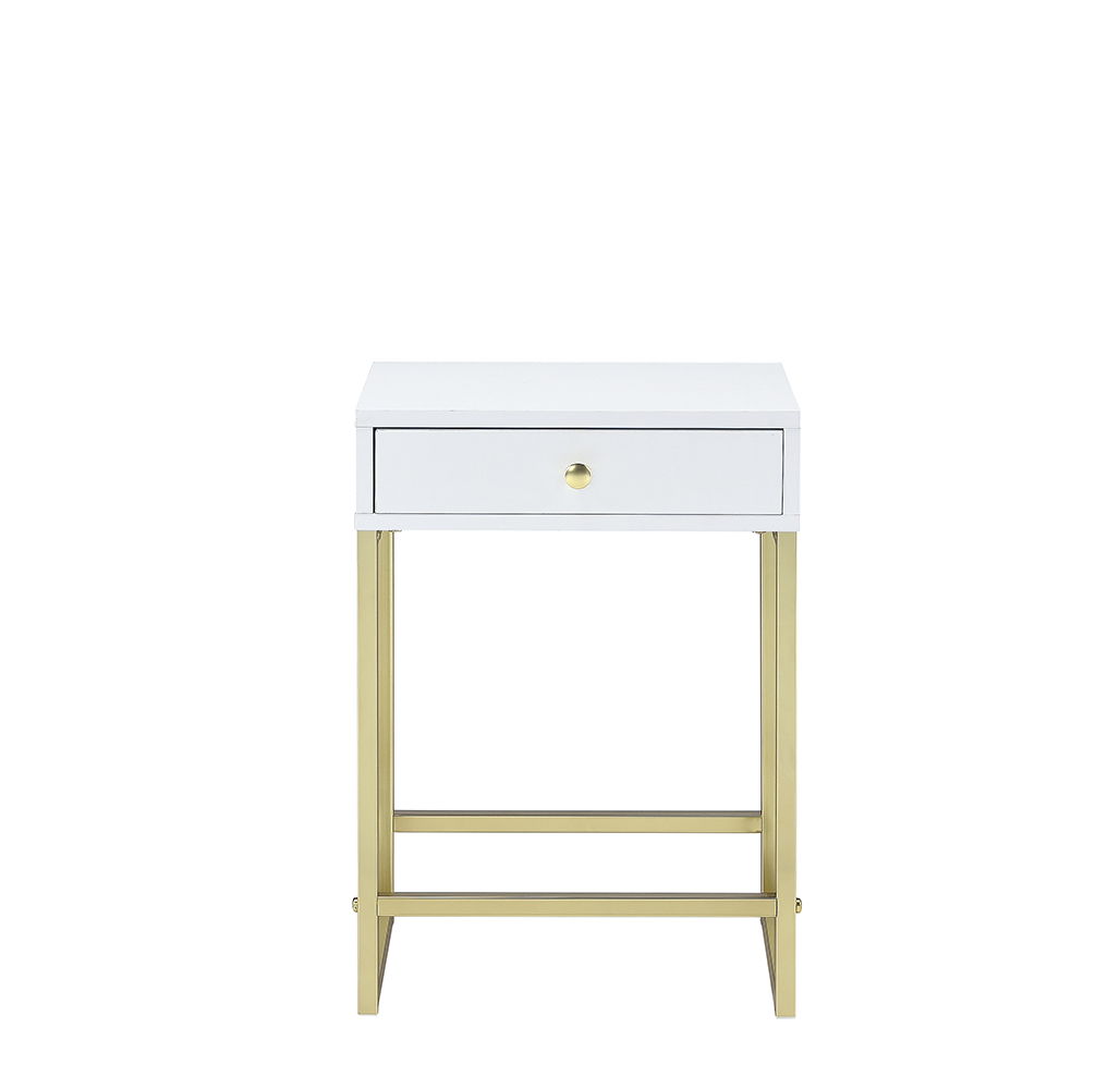 Coleen Elegant Design Accent Table with Drawer - Black, Pink or White